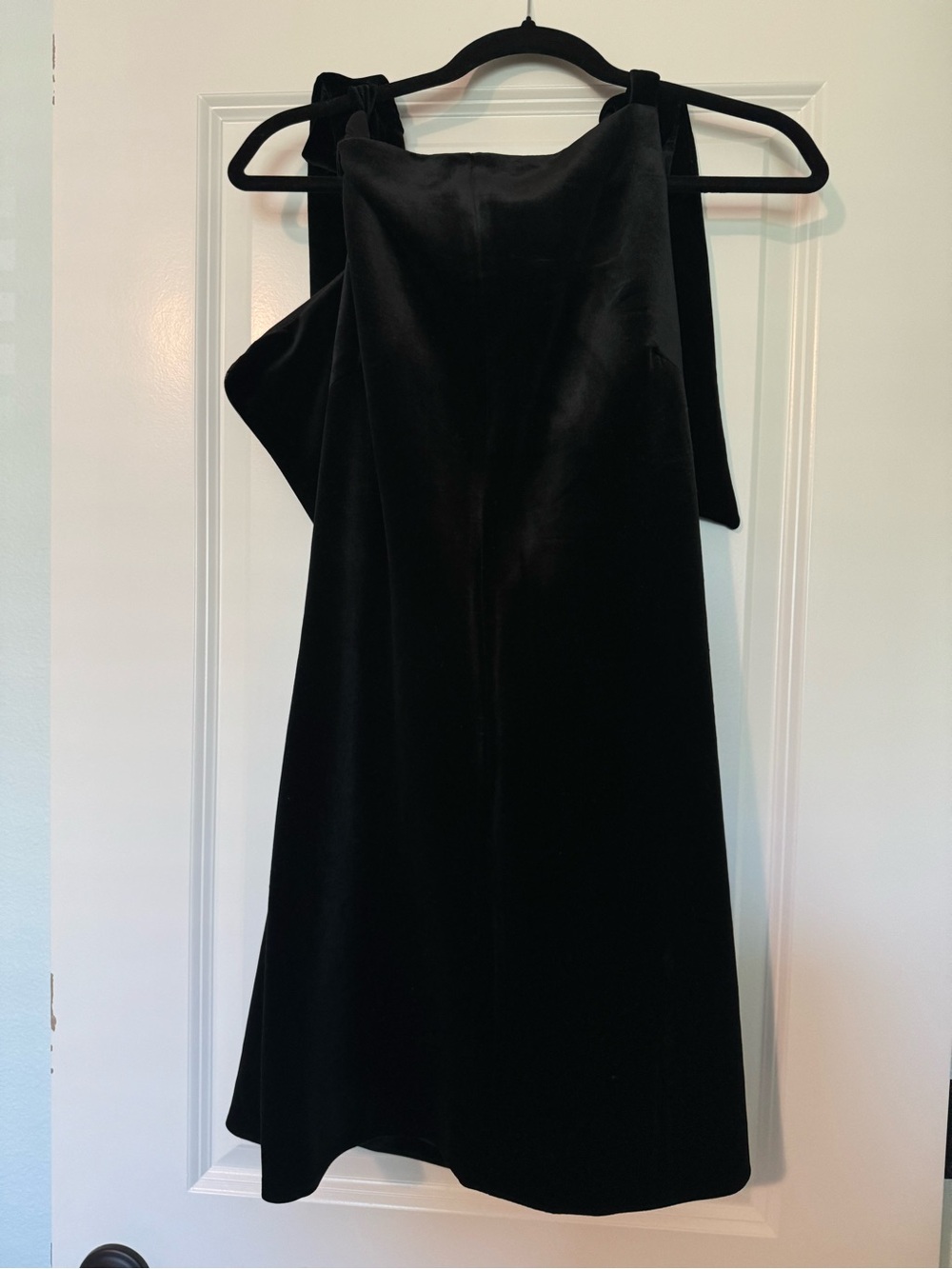 Zara Black Velvet Tie-Shoulder Dress